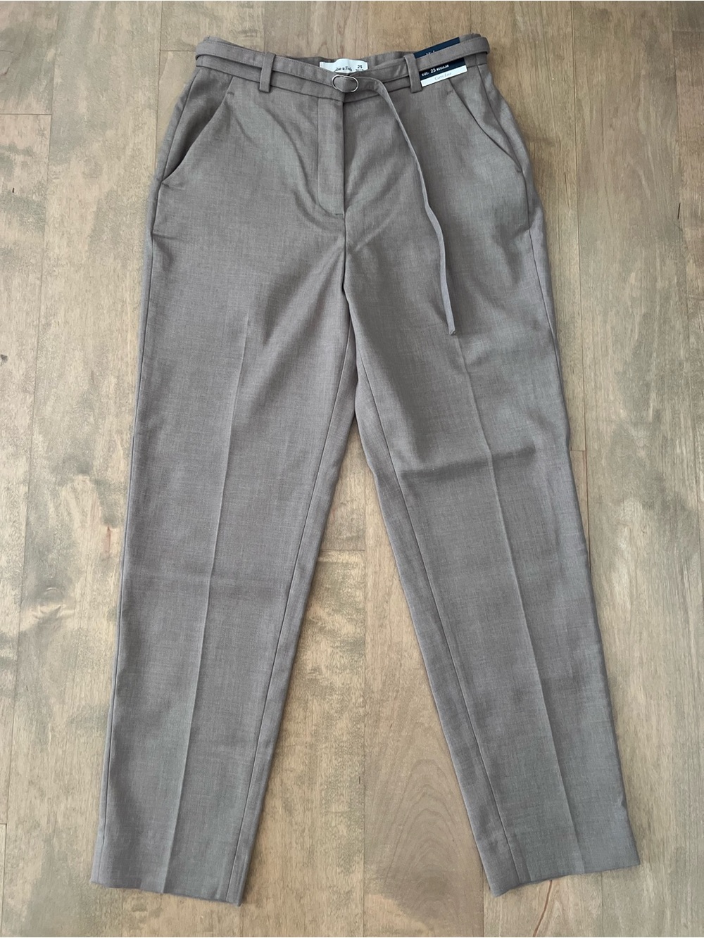 Abercrombie & Fitch Curve Love High Rise Belted Ankle Straight Pant